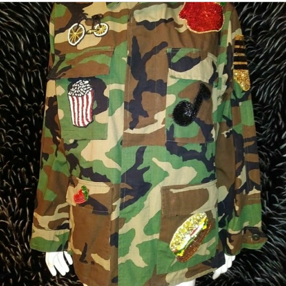Camo Jacket With Hand Sewn Patches